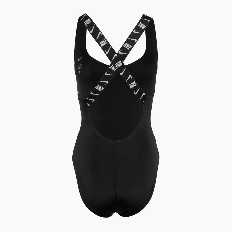 Women's one-piece swimsuit Nike Logo Tape black 2