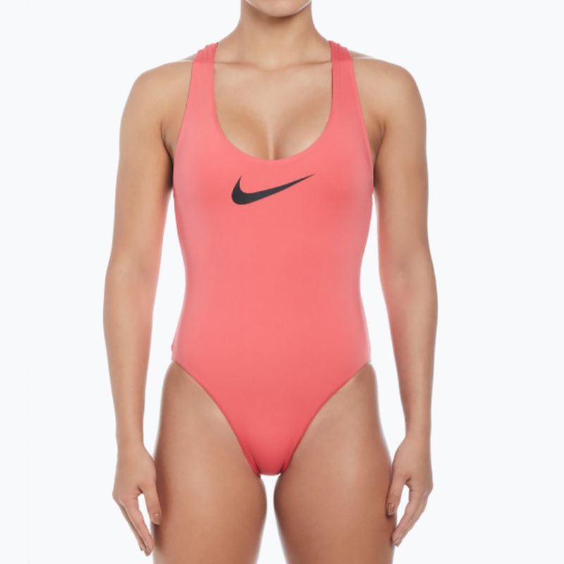 Women's one-piece swimsuit Nike Logo Tape sea coral 5