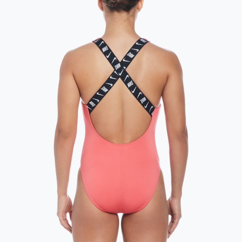 Women's one-piece swimsuit Nike Logo Tape sea coral 6