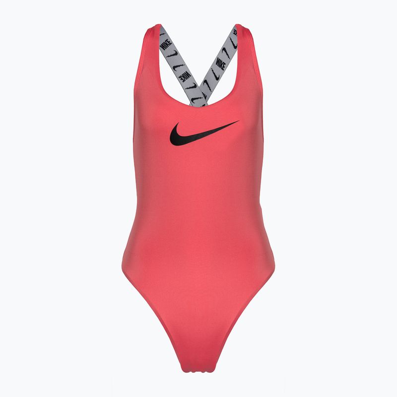 Women's one-piece swimsuit Nike Logo Tape sea coral