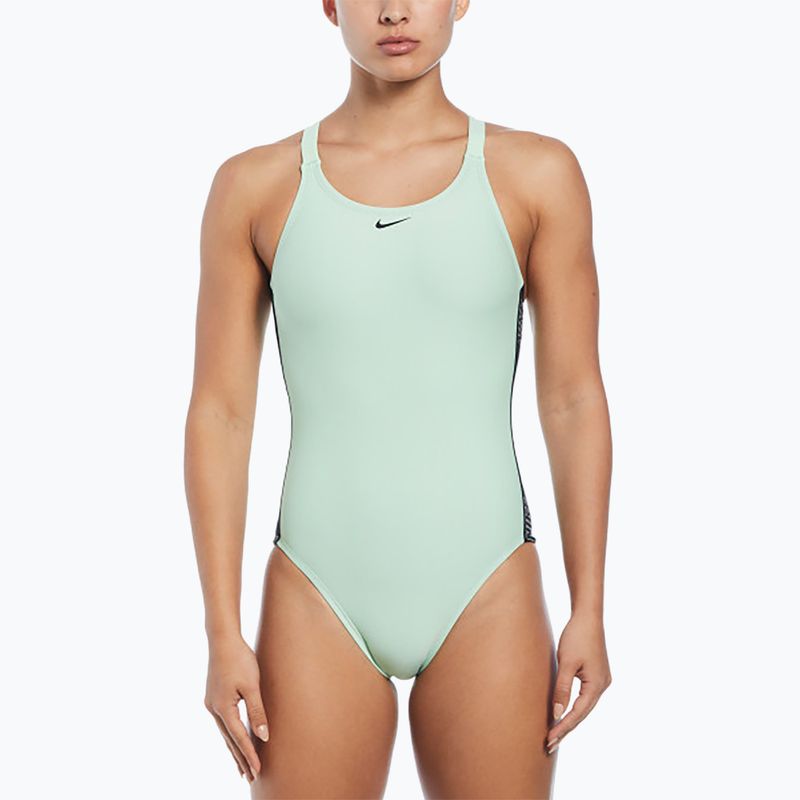 Women's one-piece swimsuit Nike Logo Tape Fastback vapor green