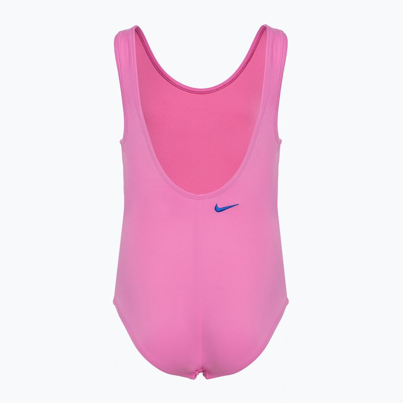 Children's Nike Multi Logo U-Back one-piece swimsuit playful pink 2