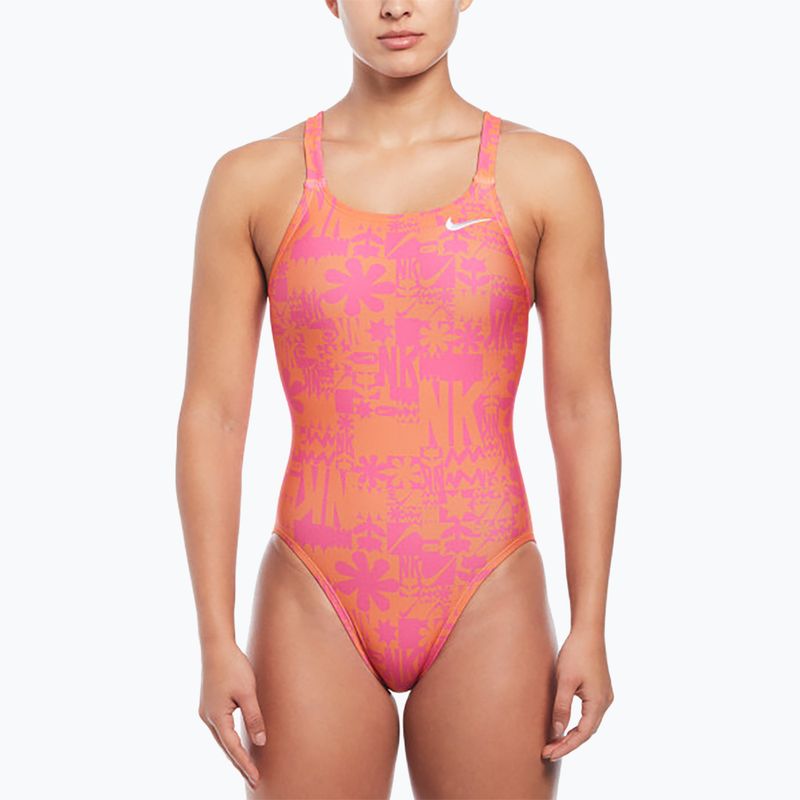 Women's one-piece swimsuit Nike Hydrastrong Solid Fastback total orange 4