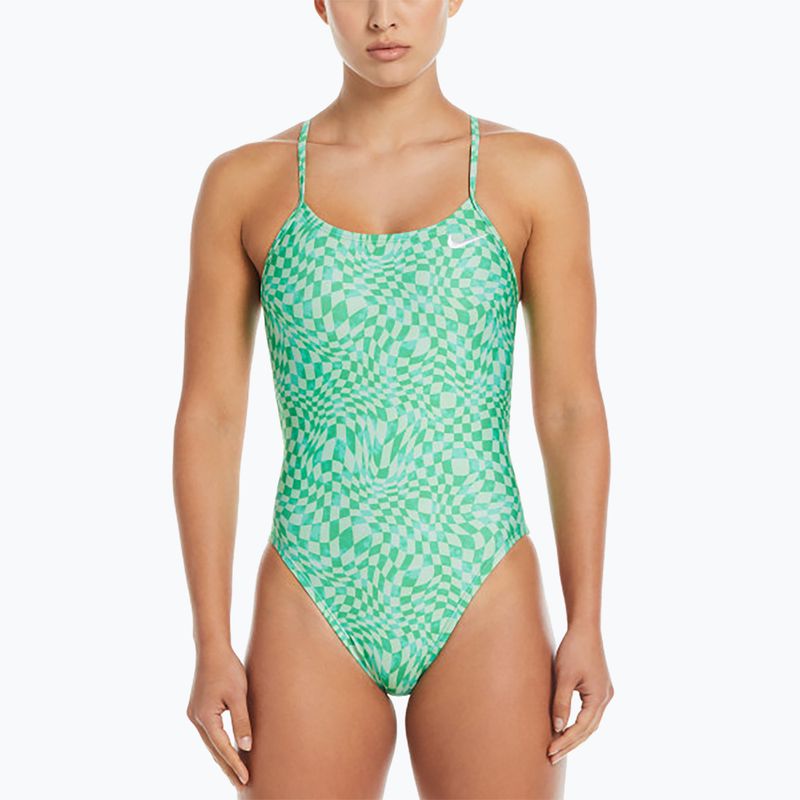 Women's one-piece swimsuit Nike Hydrastrong Cutout green shock 4