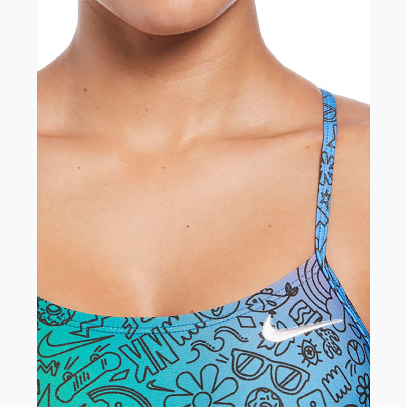 Women's one-piece swimsuit Nike Hydrastrong Cutout cool multi 6