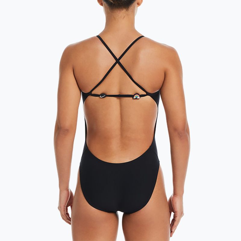Women's one-piece swimsuit Nike Hydrastrong Adjustable Crossback black 8