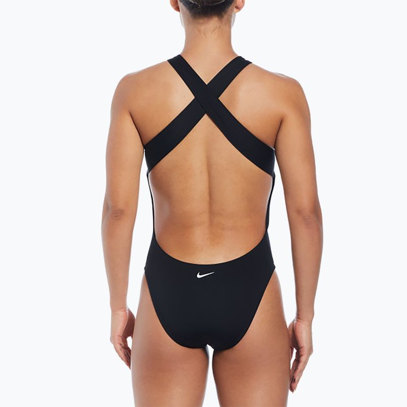 Women's one-piece swimsuit Nike Multi Logo Crossback black 3