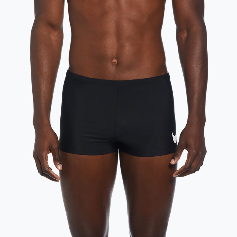 Men's Nike Tossed Swoosh Square Leg swim boxers black