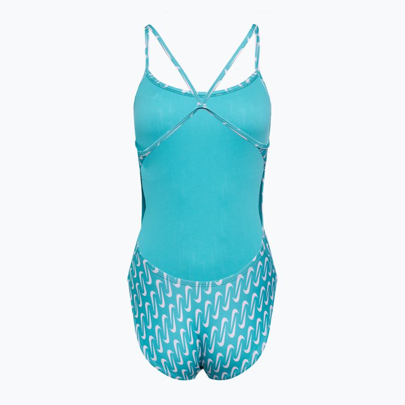 Women's one-piece swimsuit Nike Hydrastrong Multi Print Cutout blue 2