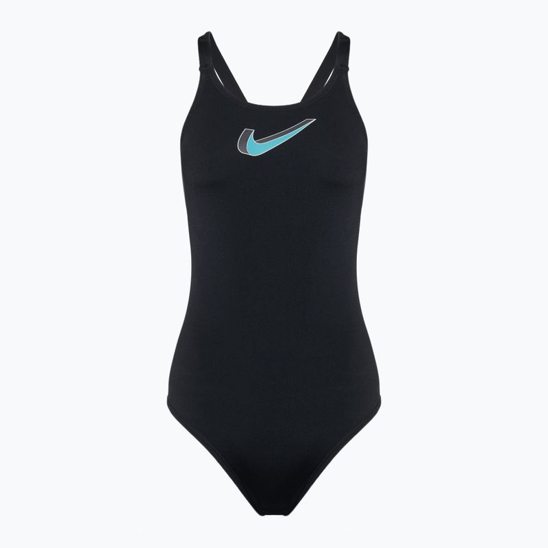 Women's one-piece swimsuit Nike Hydrastrong 3D Swoosh Fastback black