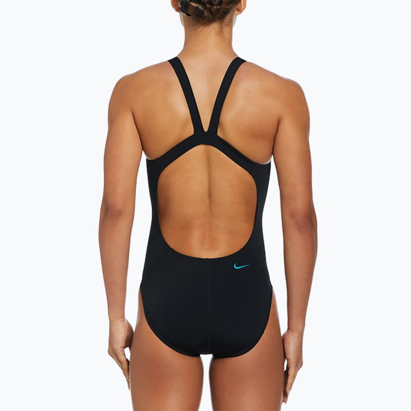 Women's one-piece swimsuit Nike Hydrastrong 3D Swoosh Fastback black 3