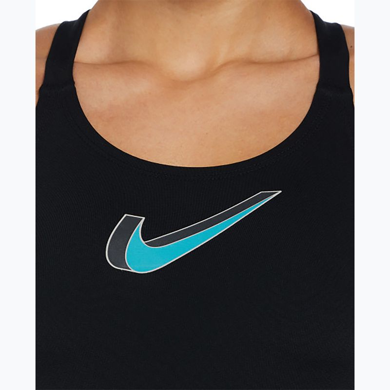 Women's one-piece swimsuit Nike Hydrastrong 3D Swoosh Fastback black 4