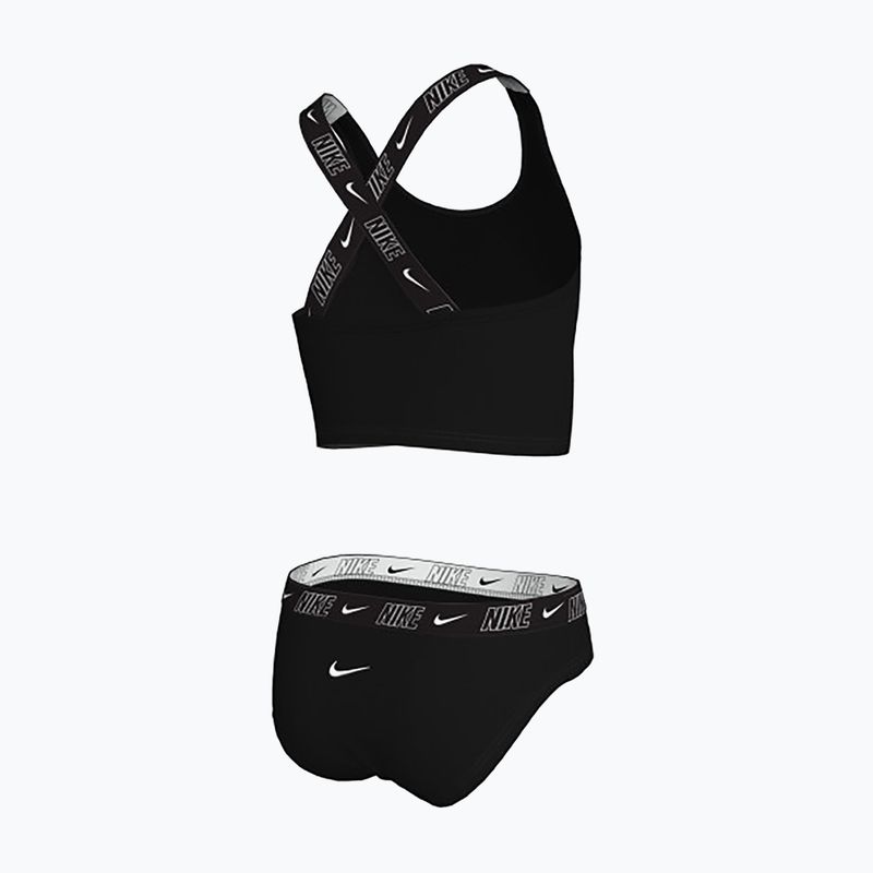 Children's two-piece swimsuit Nike Logo Tape Crossback Midkini black 2
