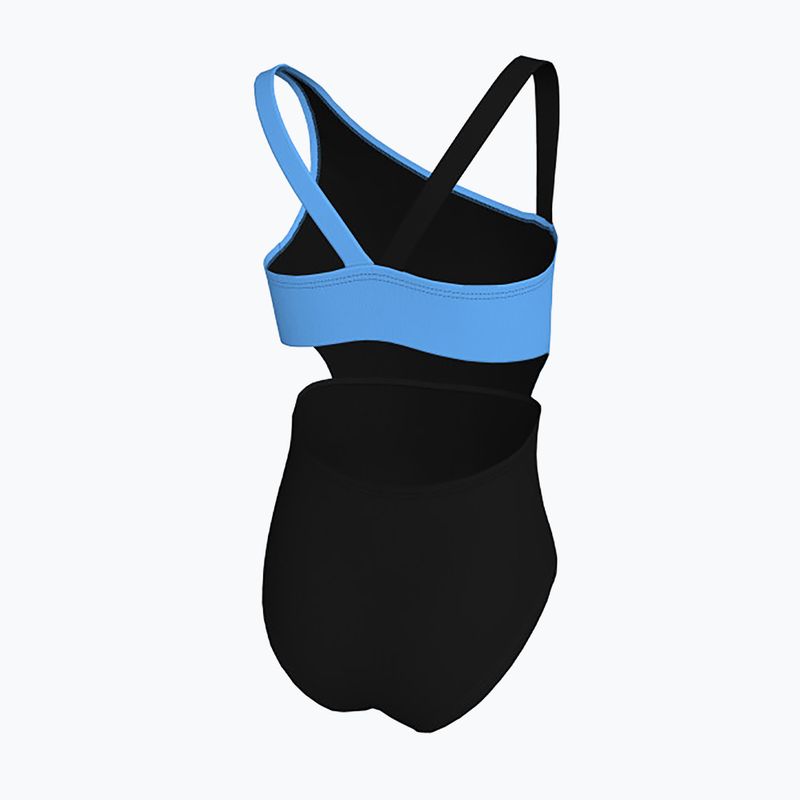 Nike Color Block Asymmetrical Monokini Children's Swimsuit Black 2