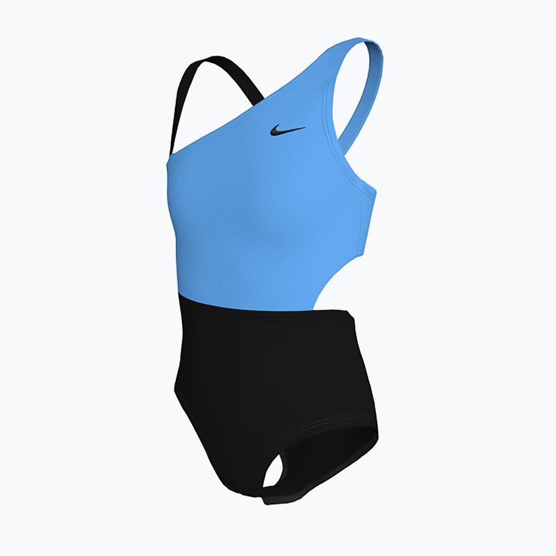 Nike Color Block Asymmetrical Monokini Children's Swimsuit Black 3