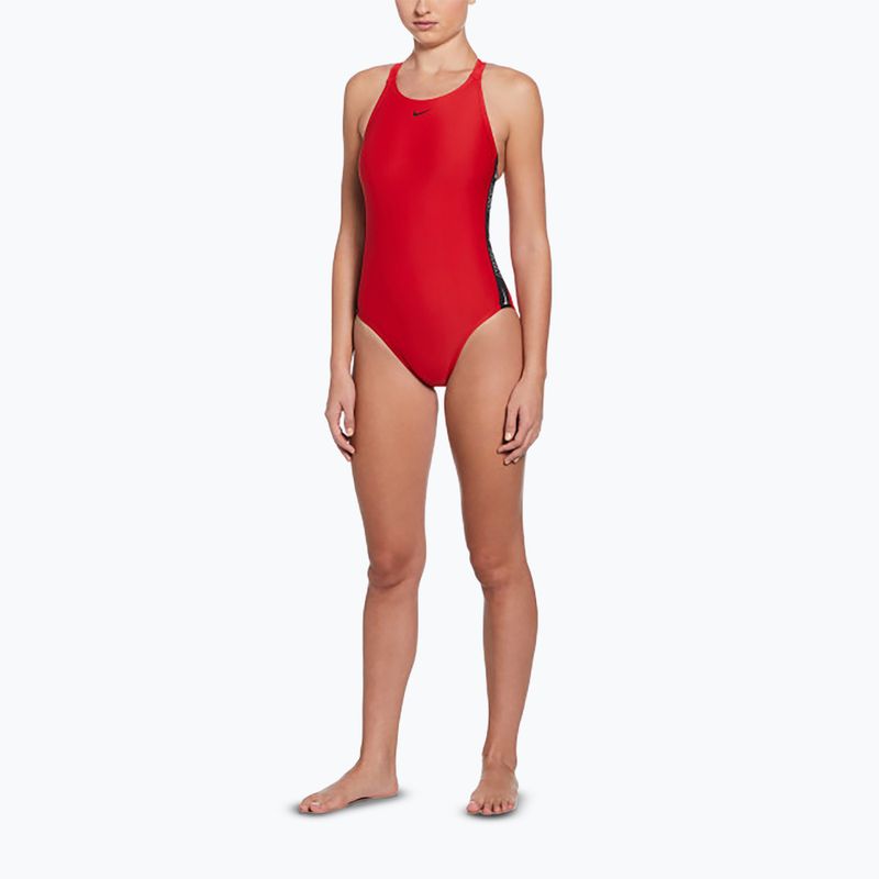 Women's one-piece swimsuit Nike Logo Tape Fastback university red 2
