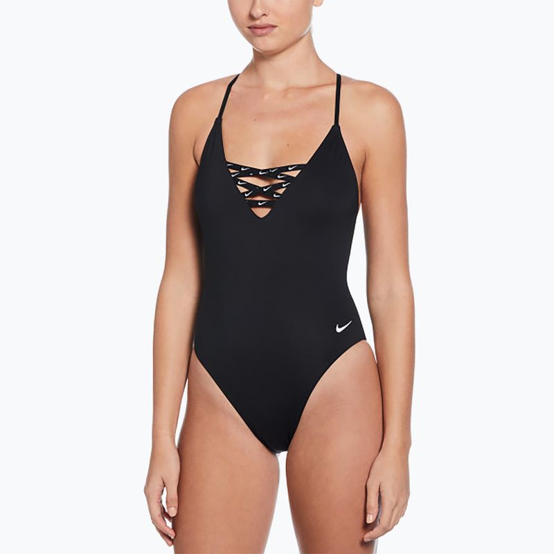 Women's one-piece swimsuit Nike Sneakerkini 2.0 Crossback black