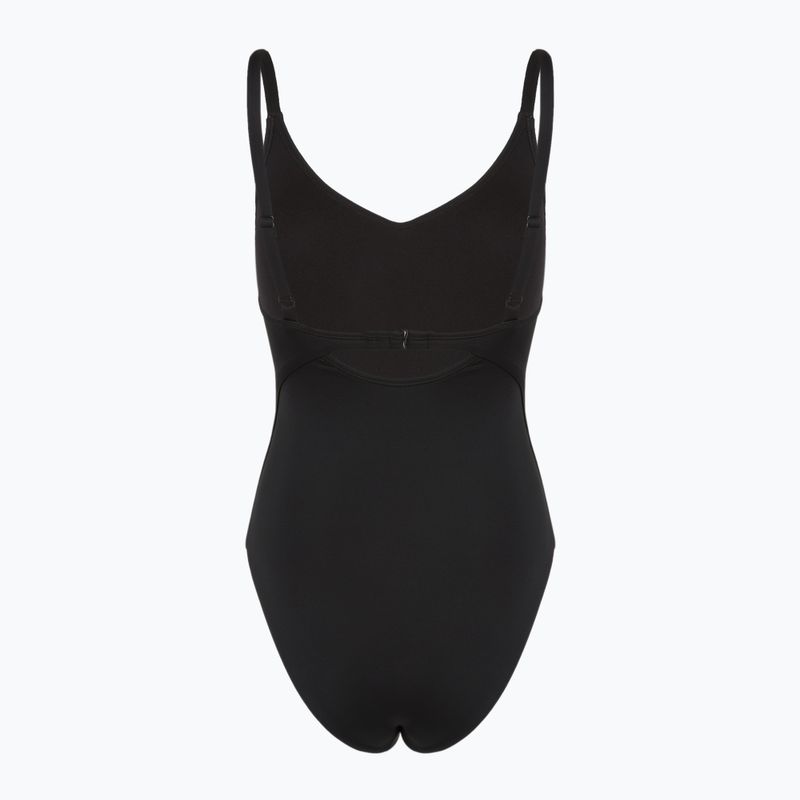 Women's one-piece swimsuit Nike Essential V-Neck black 2