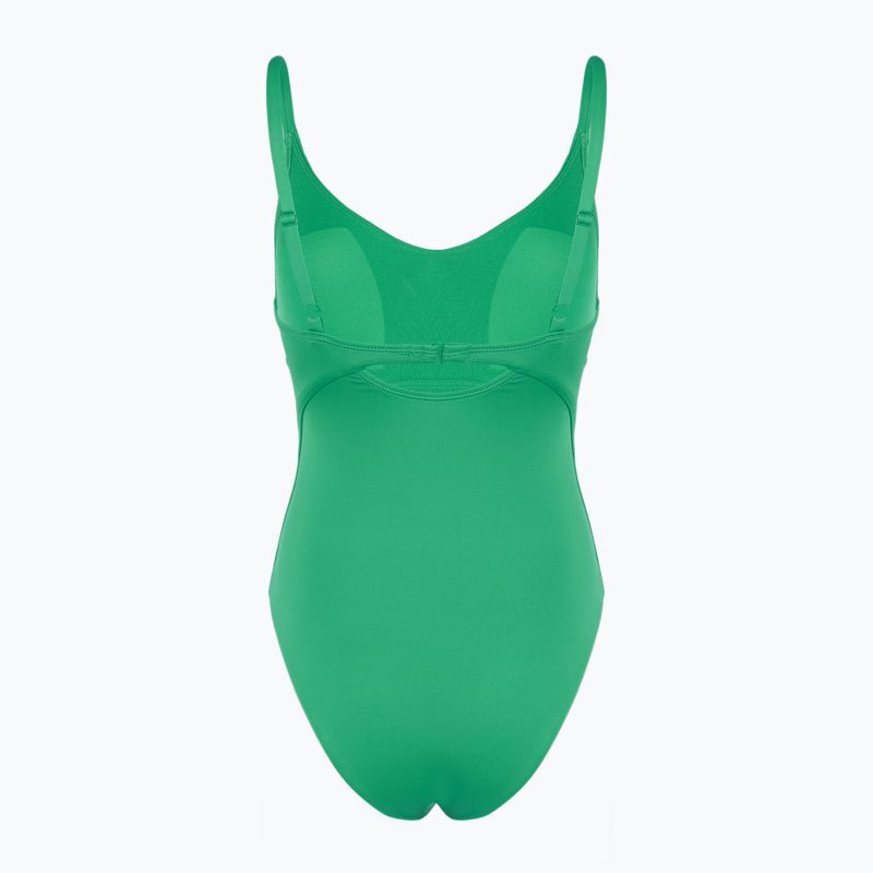 Women's one-piece swimsuit Nike Essential V-Neck stadium green 2
