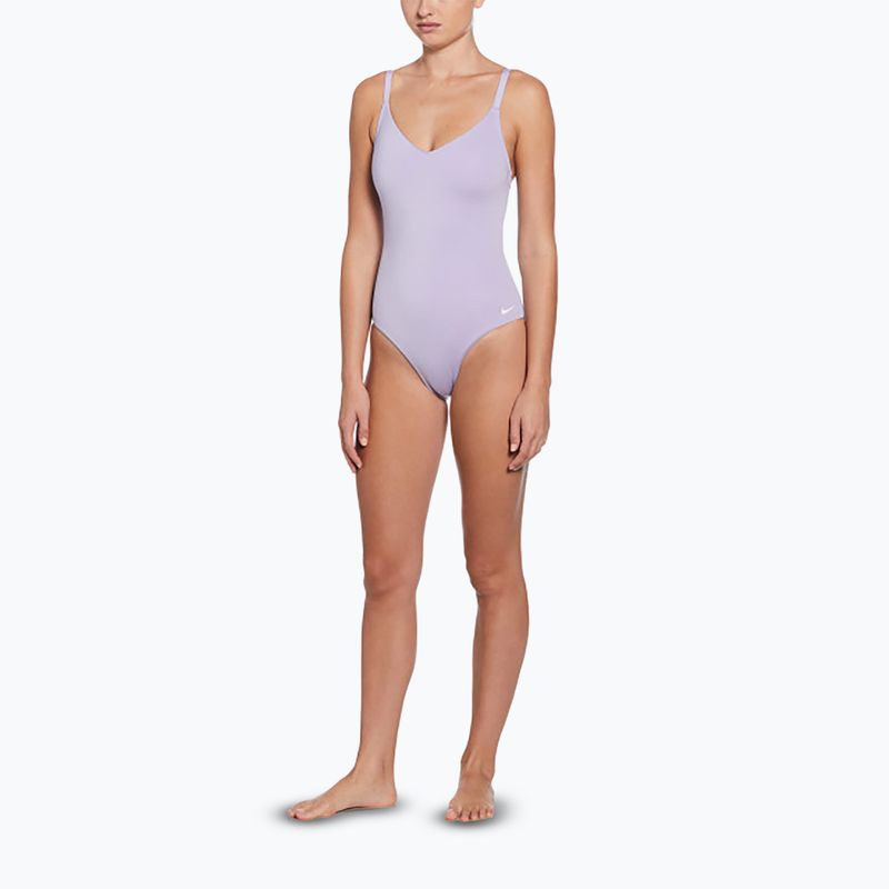 Women's one-piece swimsuit Nike Essential V-Neck hydrangeas 2