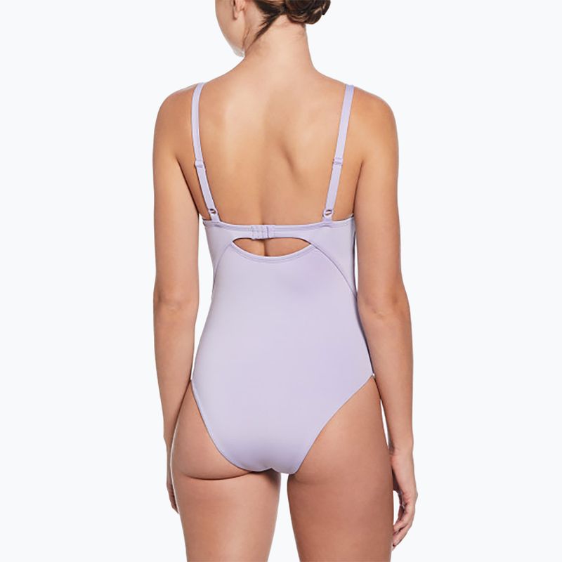 Women's one-piece swimsuit Nike Essential V-Neck hydrangeas 3