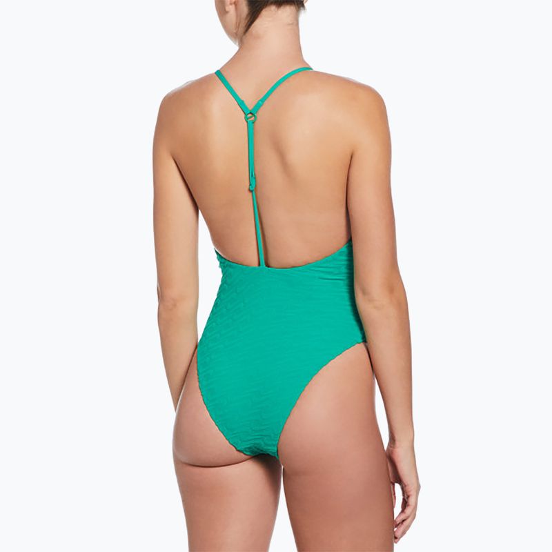 Women's one-piece swimsuit Nike Swoosh Link Y-Back stadium green 3