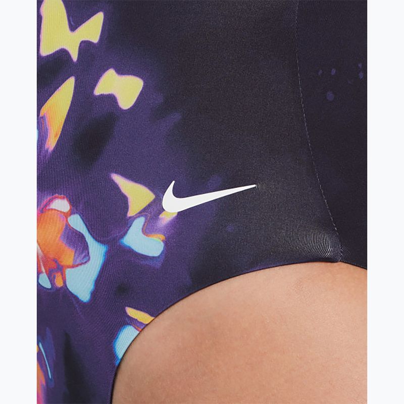 Nike Floral Blur V-Neck women's one-piece swimsuit black 4