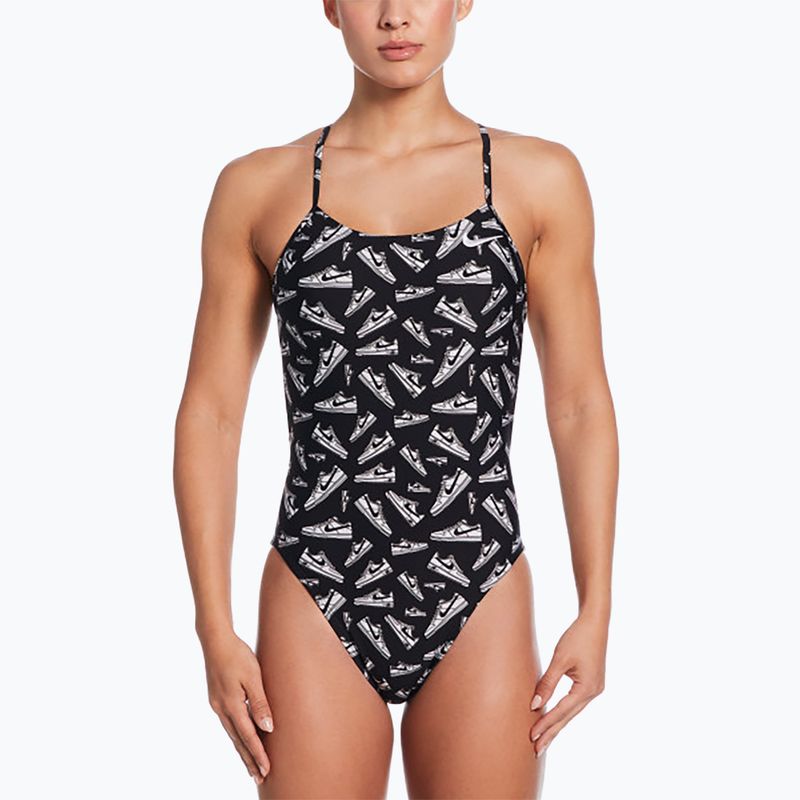 Women's one-piece swimsuit Nike Hydrastrong Cutout jet black