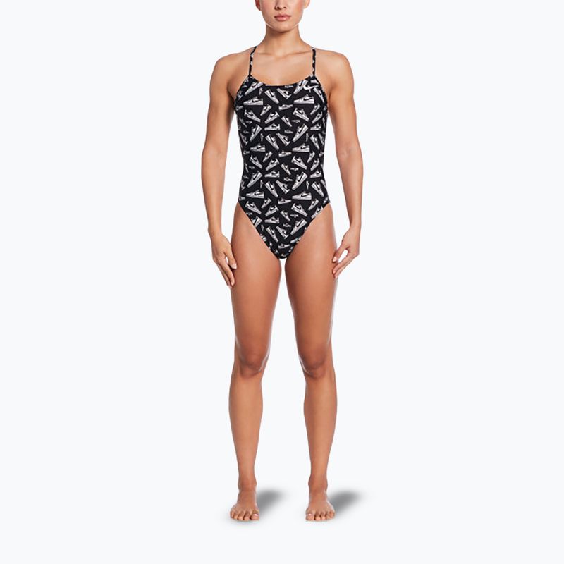 Women's one-piece swimsuit Nike Hydrastrong Cutout jet black 2