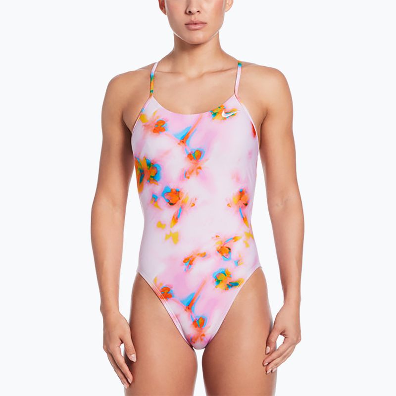 Nike Hydrastrong Cutout pink foam women's one-piece swimsuit