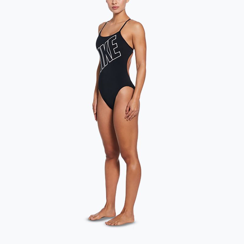 Women's one-piece swimsuit Nike Hydrastrong Adjustable Crossback black 2