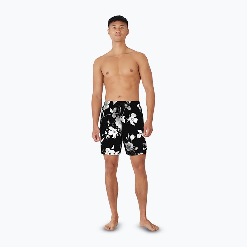 Men's Nike Fine Floral 7" Volley swim shorts black 7