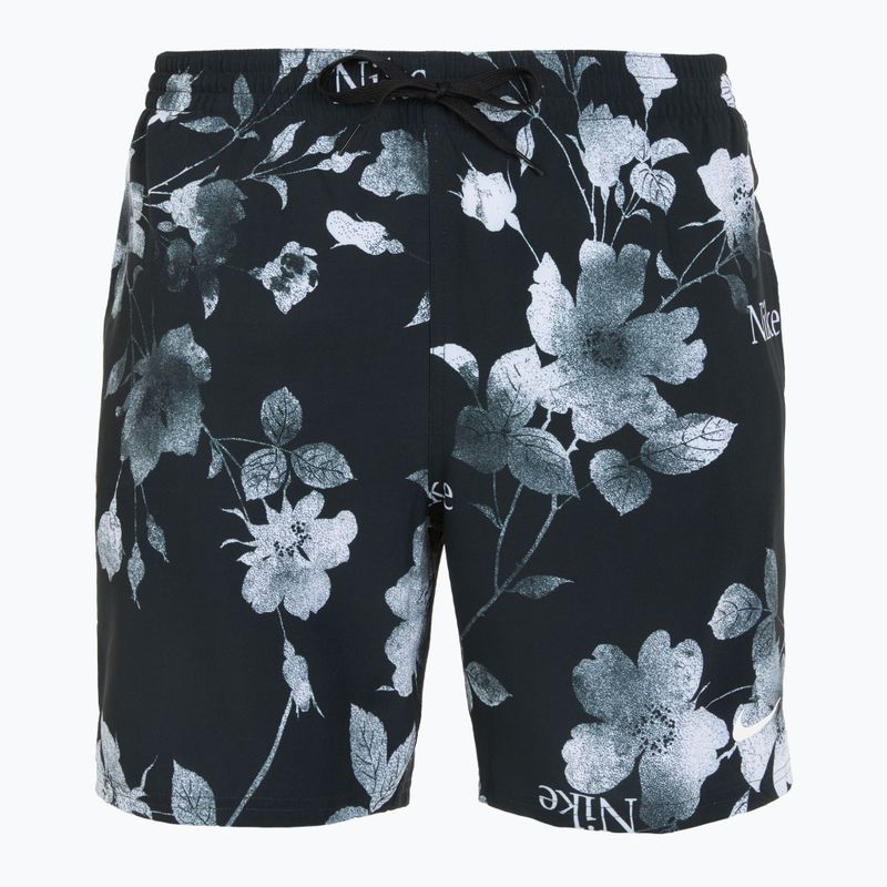 Men's Nike Fine Floral 7" Volley swim shorts black