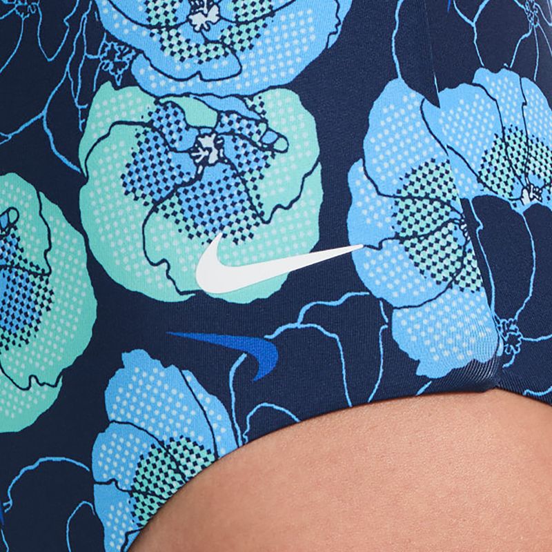 Women's one-piece swimsuit Nike Poppy Print V-Neck midnight navy 5