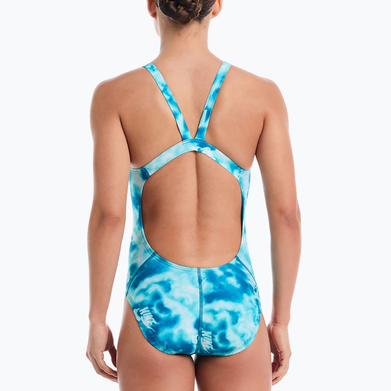 Women's one-piece swimsuit Nike Hydrastrong Fastback bleached turquoise 3