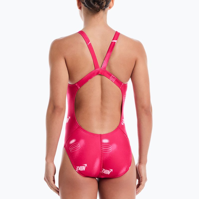 Women's one-piece swimsuit Nike Hydrastrong Fastback rush pink 3