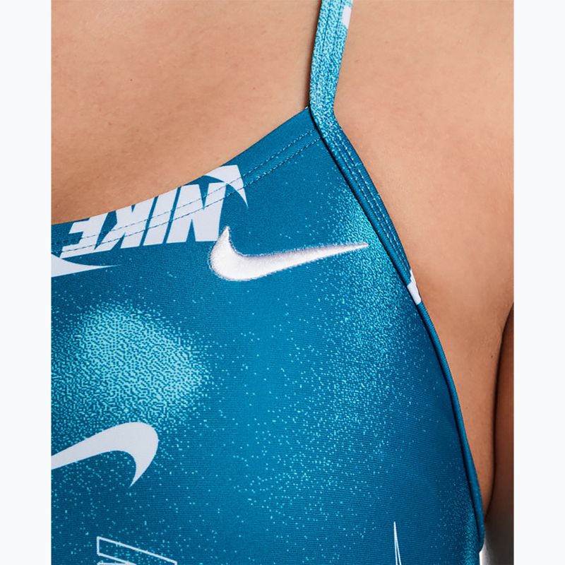 Women's one-piece swimsuit Nike Hydrastrong Cutout green abyss 4