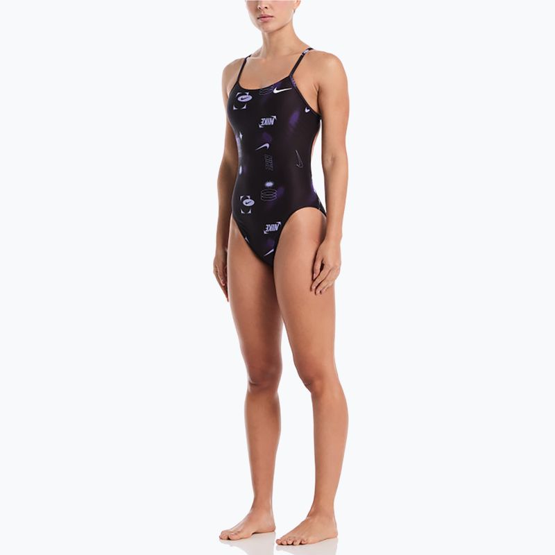 Women's one-piece swimsuit Nike Hydrastrong Cutout purple 2