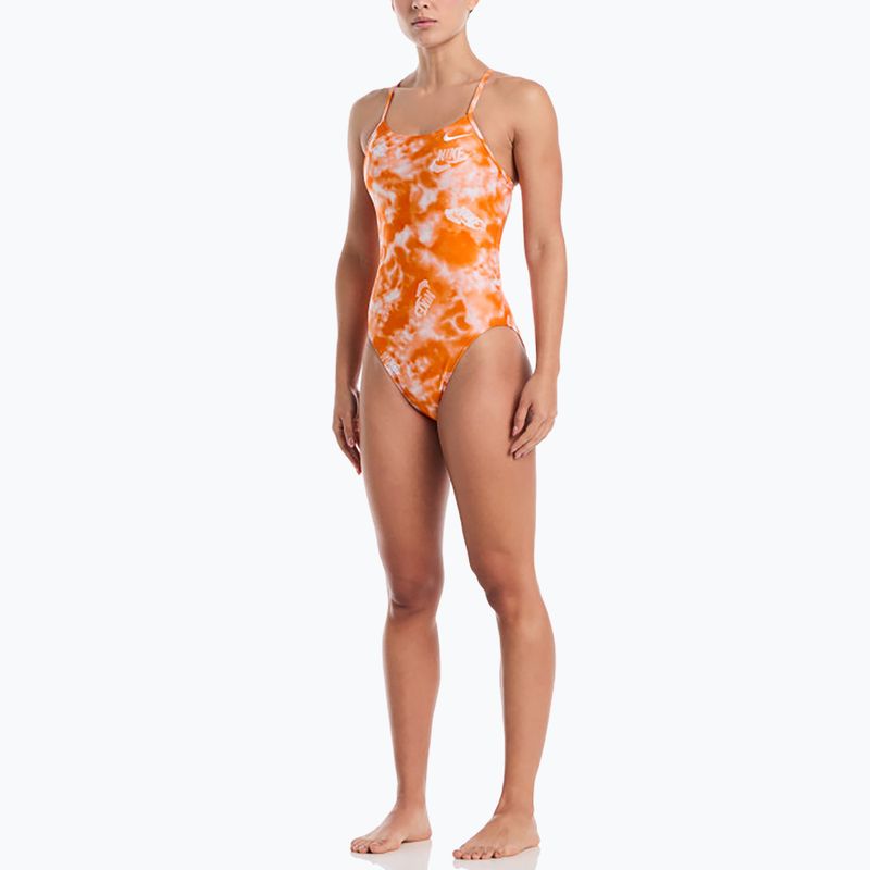 Women's one-piece swimsuit Nike Hydrastrong Cutout bright ceramic 2