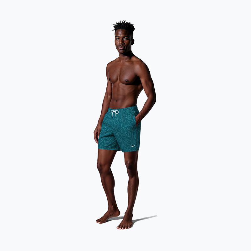 Men's swim shorts Nike Breaker Logofetti 5" Volley green abyss 2