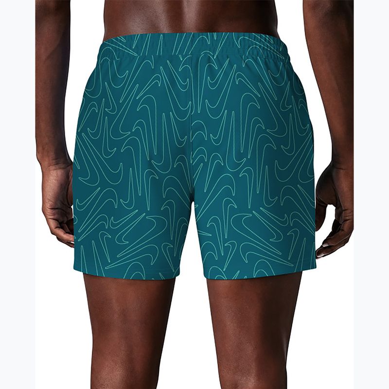 Men's swim shorts Nike Breaker Logofetti 5" Volley green abyss 4