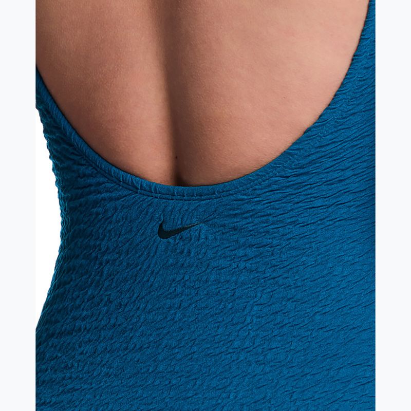 Women's one-piece swimsuit Nike Shoreline Pucker Scoop Neck black 4