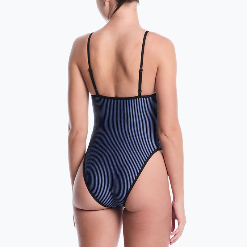 Women's one-piece swimsuit Nike Ocean Bound Ripple Texture Square Neck slate 3