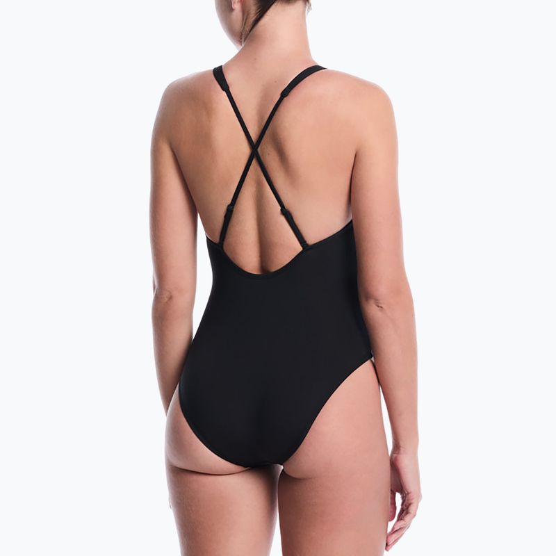 Women's one-piece swimsuit Nike Essential Scoop Neck black 3