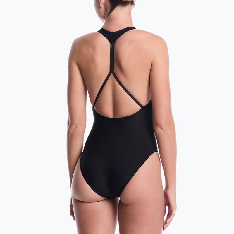 Women's one-piece swimsuit Nike Hydralock Luxe Sail Boat V-Neck black 3