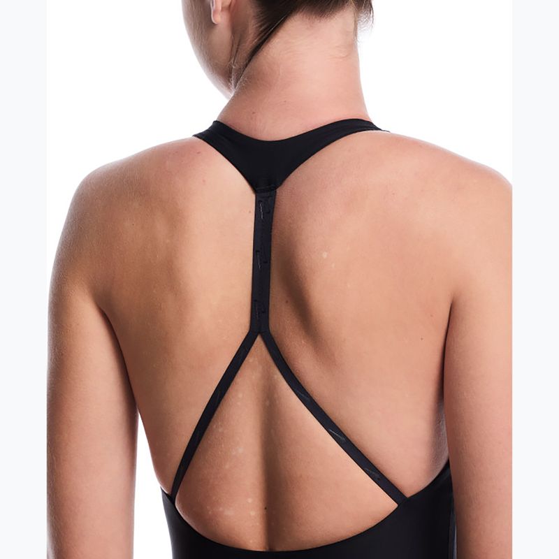 Women's one-piece swimsuit Nike Hydralock Luxe Sail Boat V-Neck black 4
