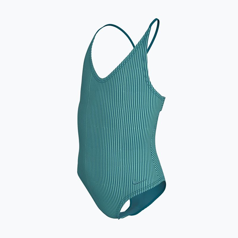Children's one-piece swimsuit Nike Ocean Bound Ripple Texture Lace Up blached turquoise 2