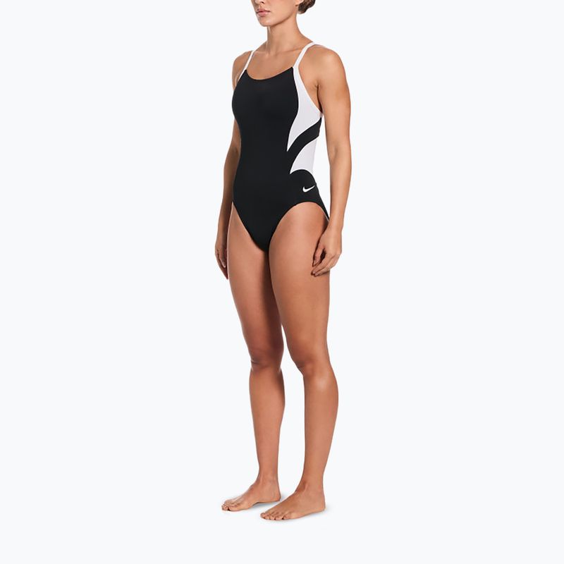Ladies' one-piece swimsuit Nike Hydrastrong Fly black/white 2