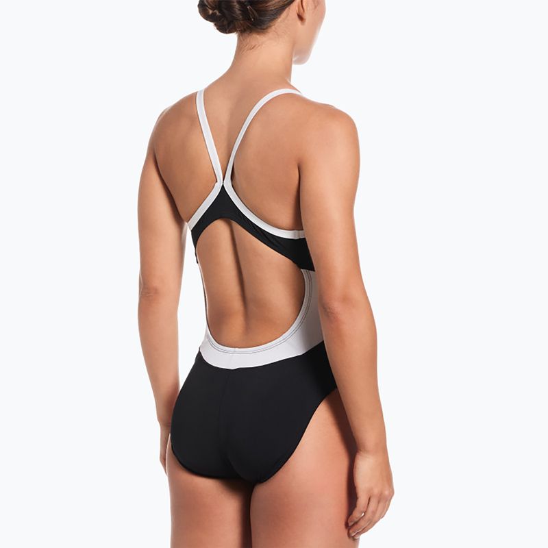 Ladies' one-piece swimsuit Nike Hydrastrong Fly black/white 3