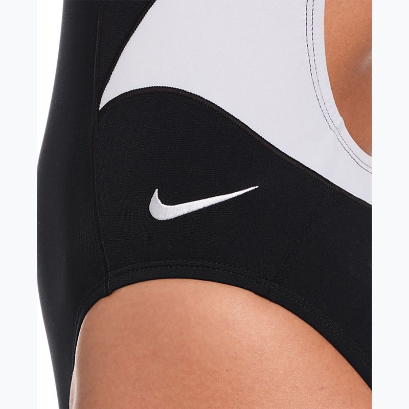 Ladies' one-piece swimsuit Nike Hydrastrong Fly black/white 4